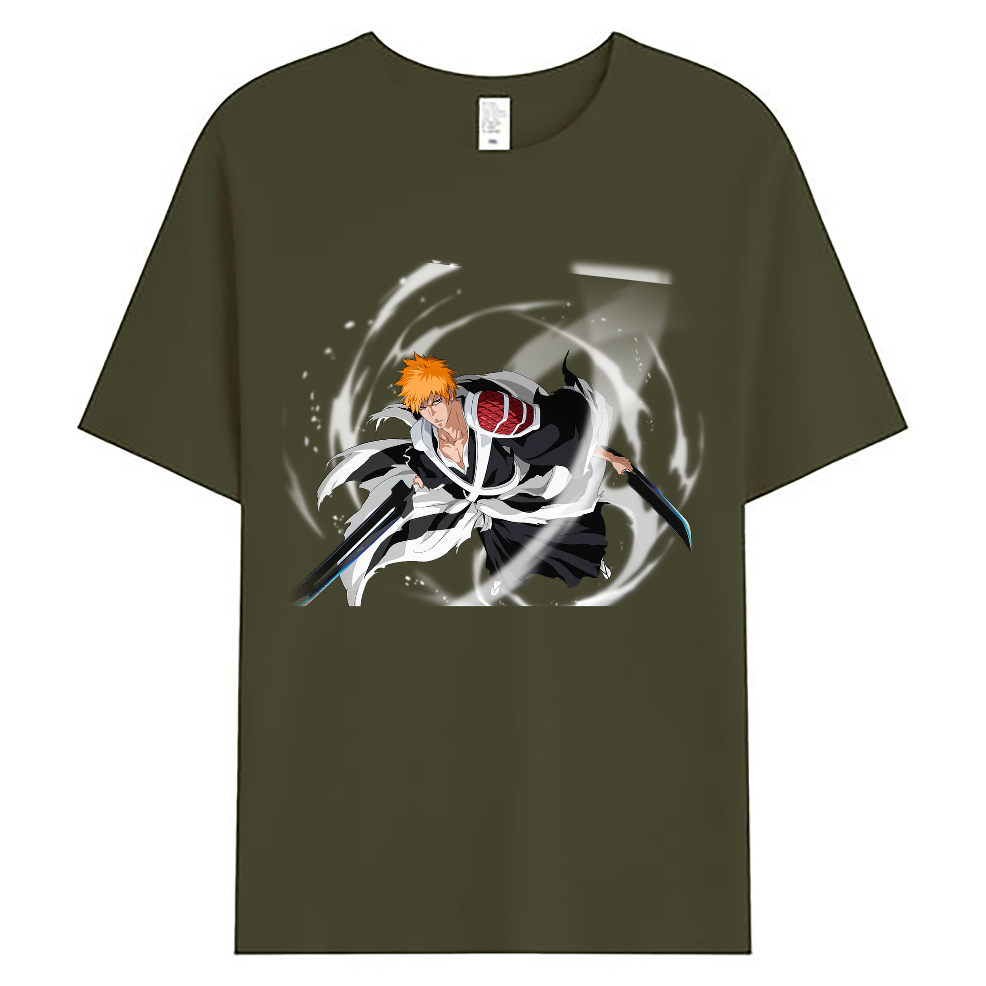 （画像用） ブリーチ 黒崎一護（くろさき いちご）BLEACH Kurosaki Ichigo 綿100％ メンズ半袖Tシャツ｜肌触りやわらか＆通気性